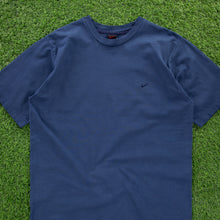 Load image into Gallery viewer, (2000) Nike Small Swoosh Embroidered Navy T-Shirt - L
