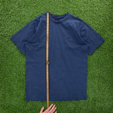 Load image into Gallery viewer, (2000) Nike Small Swoosh Embroidered Navy T-Shirt - L
