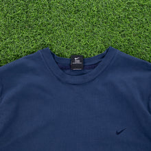 Load image into Gallery viewer, (2000) Nike Small Swoosh Embroidered Navy T-Shirt - L
