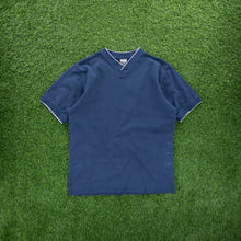 Load image into Gallery viewer, (2001) Nike Small Centre Swoosh Embroidered Navy V-Neck T-Shirt - L
