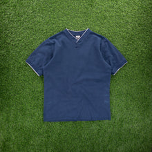 Load image into Gallery viewer, (2001) Nike Small Centre Swoosh Embroidered Navy V-Neck T-Shirt - L
