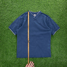 Load image into Gallery viewer, (2001) Nike Small Centre Swoosh Embroidered Navy V-Neck T-Shirt - L
