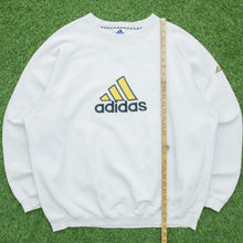 Load image into Gallery viewer, Adidas Large Logo Embroidered Pullover Oversized Crewneck White Sweatshirt - XXL
