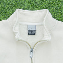 Load image into Gallery viewer, Nike Small Swoosh Embroidered Logo Zip Up Beige Jumper - S/M

