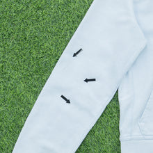Load image into Gallery viewer, Women’s 2004 Nike Spell Out Small Swoosh Embroidered Mesh Logo Zip Up Light Blue Hoodie - M (10-12)
