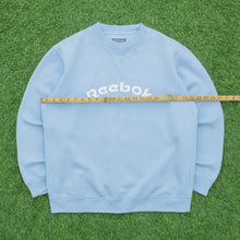 Load image into Gallery viewer, Women’s Reebok Spell Out Embroidered Logo Pullover Crewneck Light Blue Sweatshirt - L/XL (16-18)
