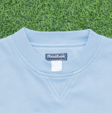 Load image into Gallery viewer, Women’s Reebok Spell Out Embroidered Logo Pullover Crewneck Light Blue Sweatshirt - L/XL (16-18)
