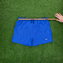 Load image into Gallery viewer, (2001) Nike Team Small Swoosh Embroidered Blue Sports Shorts - XL (34-38”)
