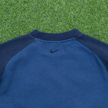 Load image into Gallery viewer, Women’s Nike Just Do It Spell Out Embroidered Small Swoosh Raglan Crewneck Navy Blue Sweatshirt - M (10-12)
