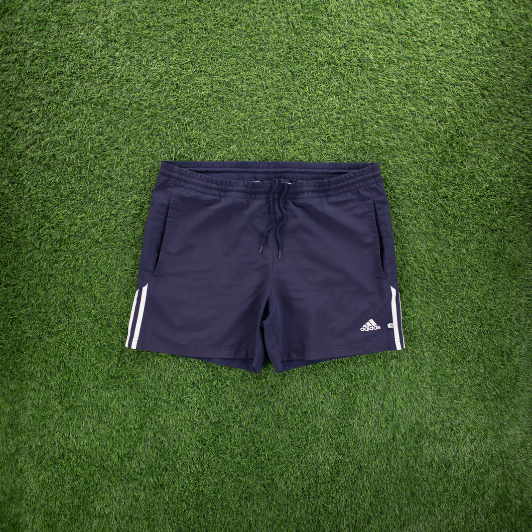 (2001) Adidas 3-Stripe Embroidered Pocket Navy Sports Shorts - M (32/34”)