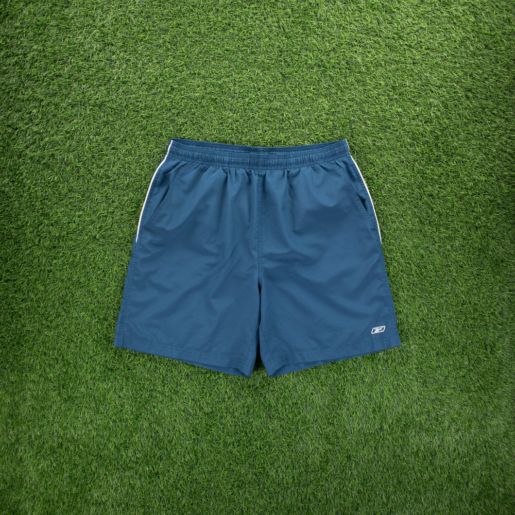 Reebok Small Embroidered Logo Pocket Teal Sports Shorts - L (32-36”)