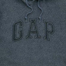 Load image into Gallery viewer, 2005 GAP Spell Out Stitch Embroidered Hooded Dark Grey Fleece - M
