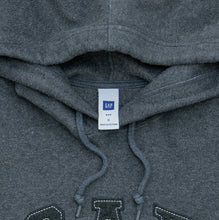 Load image into Gallery viewer, 2005 GAP Spell Out Stitch Embroidered Hooded Dark Grey Fleece - M

