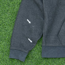 Load image into Gallery viewer, 2005 GAP Spell Out Stitch Embroidered Hooded Dark Grey Fleece - M
