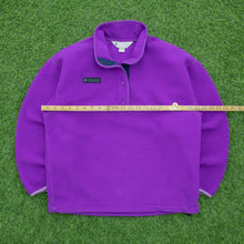 Load image into Gallery viewer, Women’s Columbia USA Pullover 1/4 Quarter Popper Button Up Purple Fleece - M (10-12)
