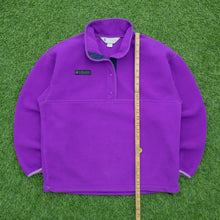 Load image into Gallery viewer, Women’s Columbia USA Pullover 1/4 Quarter Popper Button Up Purple Fleece - M (10-12)
