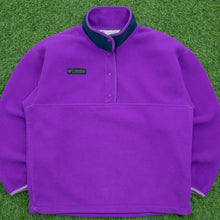 Load image into Gallery viewer, Women’s Columbia USA Pullover 1/4 Quarter Popper Button Up Purple Fleece - M (10-12)

