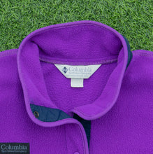 Load image into Gallery viewer, Women’s Columbia USA Pullover 1/4 Quarter Popper Button Up Purple Fleece - M (10-12)
