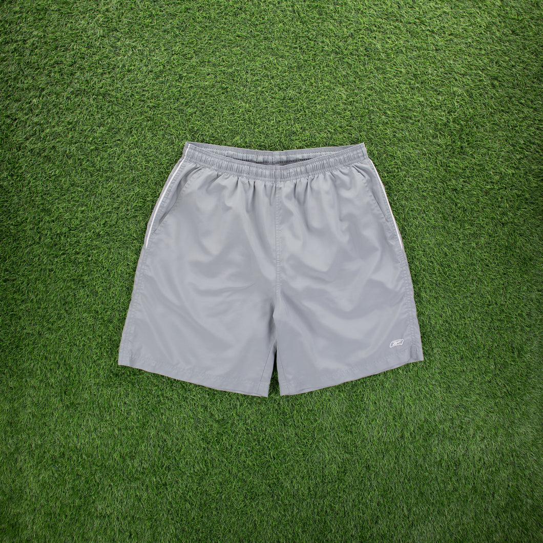 Reebok Small Embroidered Logo Pocket Grey Sports Shorts - L (32-36”)