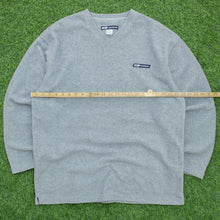 Load image into Gallery viewer, 1995 Reebok Small Spell Out Logo Embroidered V-Neck Grey Fleece Jumper - L
