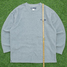 Load image into Gallery viewer, 1995 Reebok Small Spell Out Logo Embroidered V-Neck Grey Fleece Jumper - L
