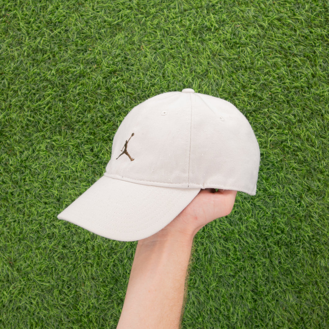 Nike Jordan Jumpman Embroidered White Brown 6 Panel Cap - One Size