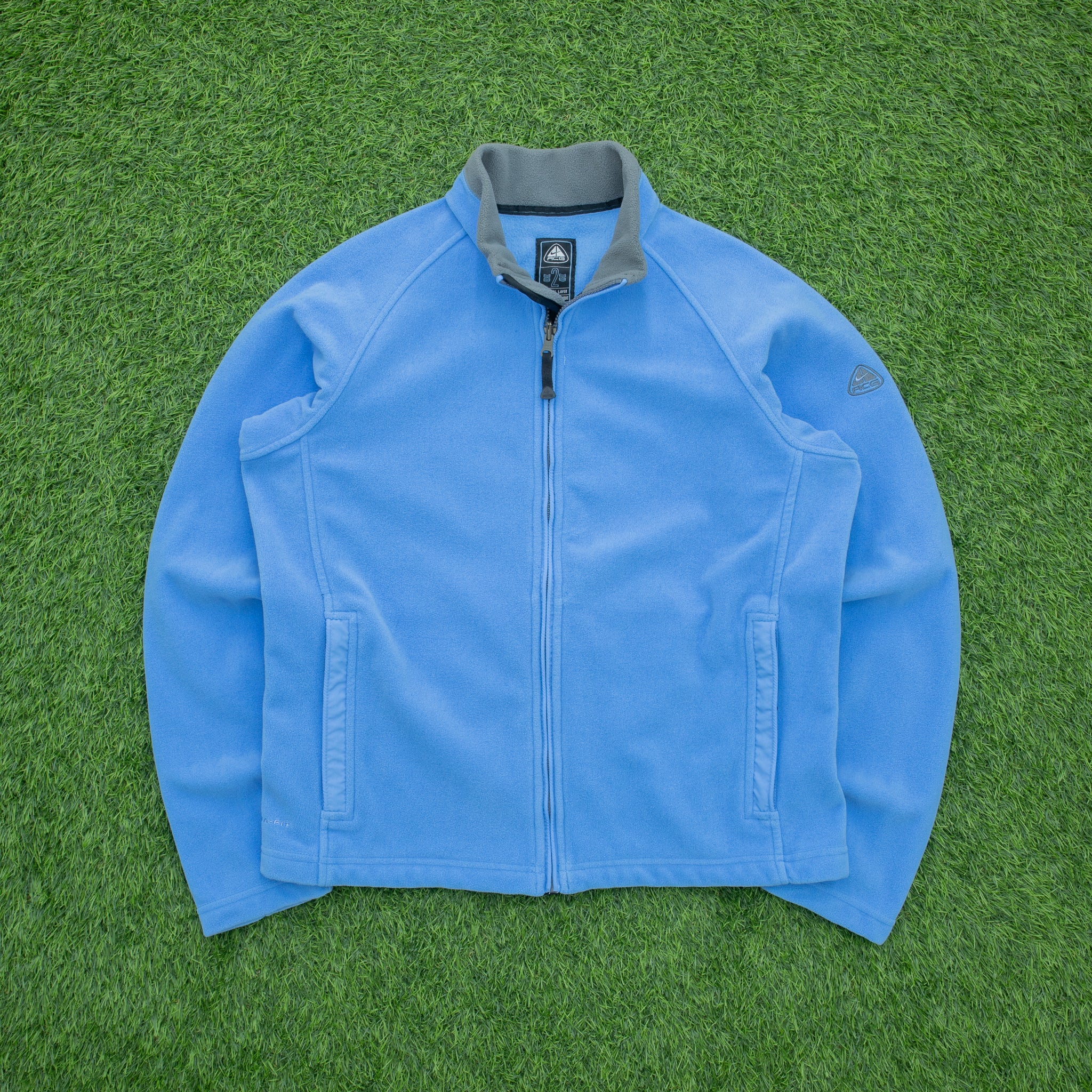 acg all conditions gear Women's Nike ACG All Conditions Gear Therma-Fit Zip Up Light Blue Flee – Since'99 Vintage