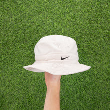 Load image into Gallery viewer, (2001) Nike Small Swoosh Embroidered White Black Bucket Hat - One Size (M)
