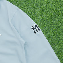 Load image into Gallery viewer, New York Yankees Spell Out Graphic MLB Majestic Light Blue Zip Up Hoodie - XL
