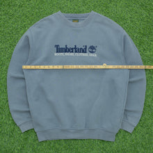 Load image into Gallery viewer, Timberland Spell Out Embroidered Pullover Crewneck Blue Sweatshirt - M/L (2002)
