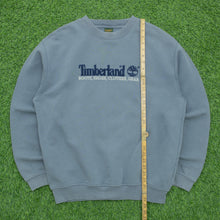 Load image into Gallery viewer, Timberland Spell Out Embroidered Pullover Crewneck Blue Sweatshirt - M/L (2002)

