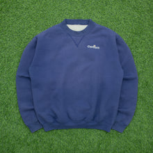 Load image into Gallery viewer, Carhartt Small Spell Out Embroidered Lined Heavyweight Boxy Crewneck Navy Sweatshirt - M
