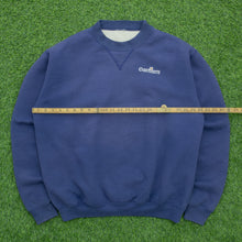 Load image into Gallery viewer, Carhartt Small Spell Out Embroidered Lined Heavyweight Boxy Crewneck Navy Sweatshirt - M
