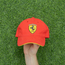 Load image into Gallery viewer, Ferrari Embroidered Crest Racing Automobile Red 6-Panel Cap - One Size
