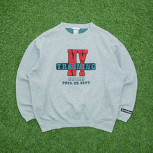 Load image into Gallery viewer, Adidas New York Training Spell Out Embroidered Graphic Pullover Crewneck Grey Sweatshirt - L
