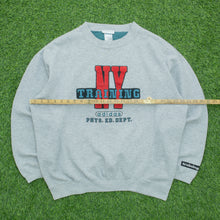 Load image into Gallery viewer, Adidas New York Training Spell Out Embroidered Graphic Pullover Crewneck Grey Sweatshirt - L
