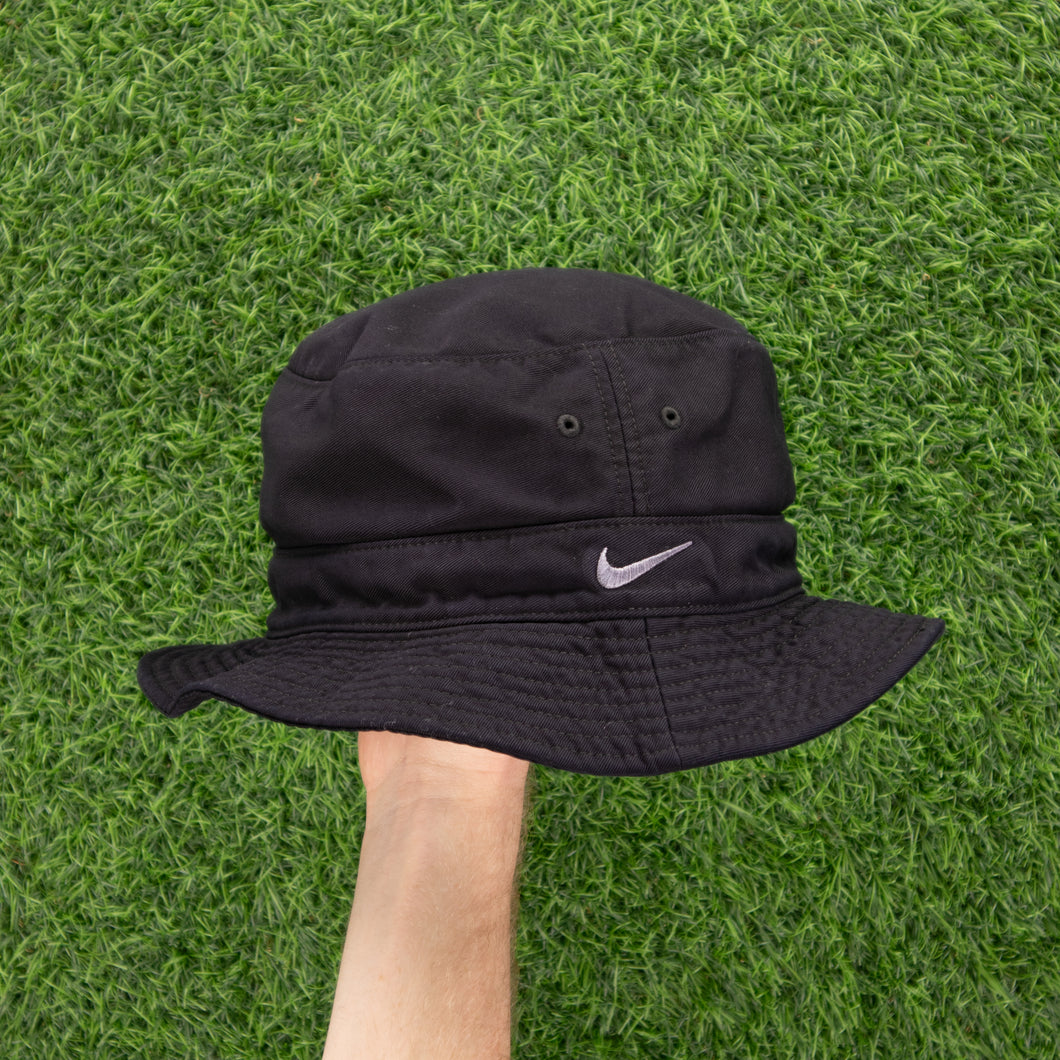 (2001) Nike Small Swoosh Embroidered Navy White Bucket Hat - One Size (M/L)