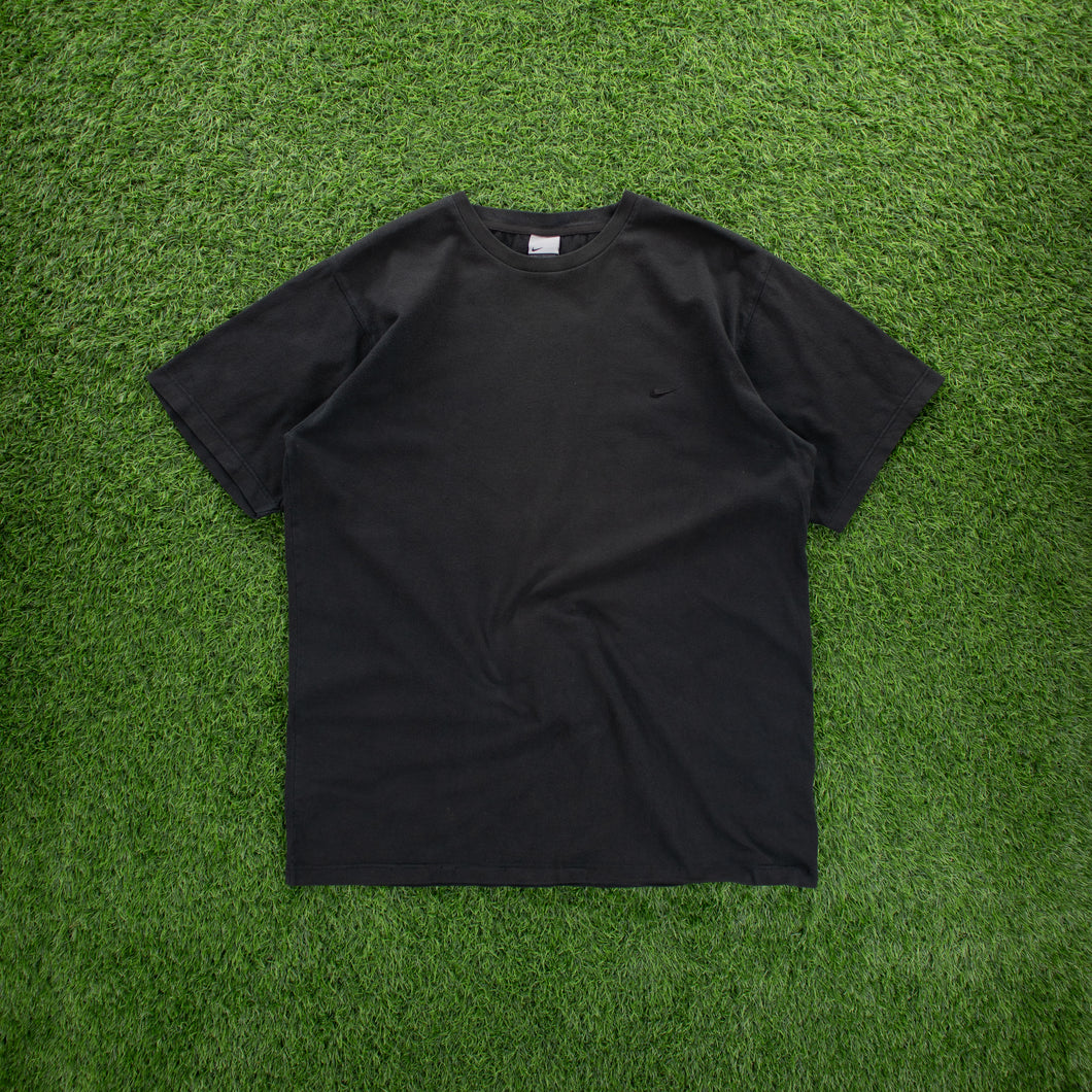 (2000) Nike Small Swoosh Embroidered Black T-Shirt - L