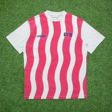 Load image into Gallery viewer, 1994 1996 USA Adidas Home Stripe Football Graphic AOP T-Shirt Size L 94 World Cup
