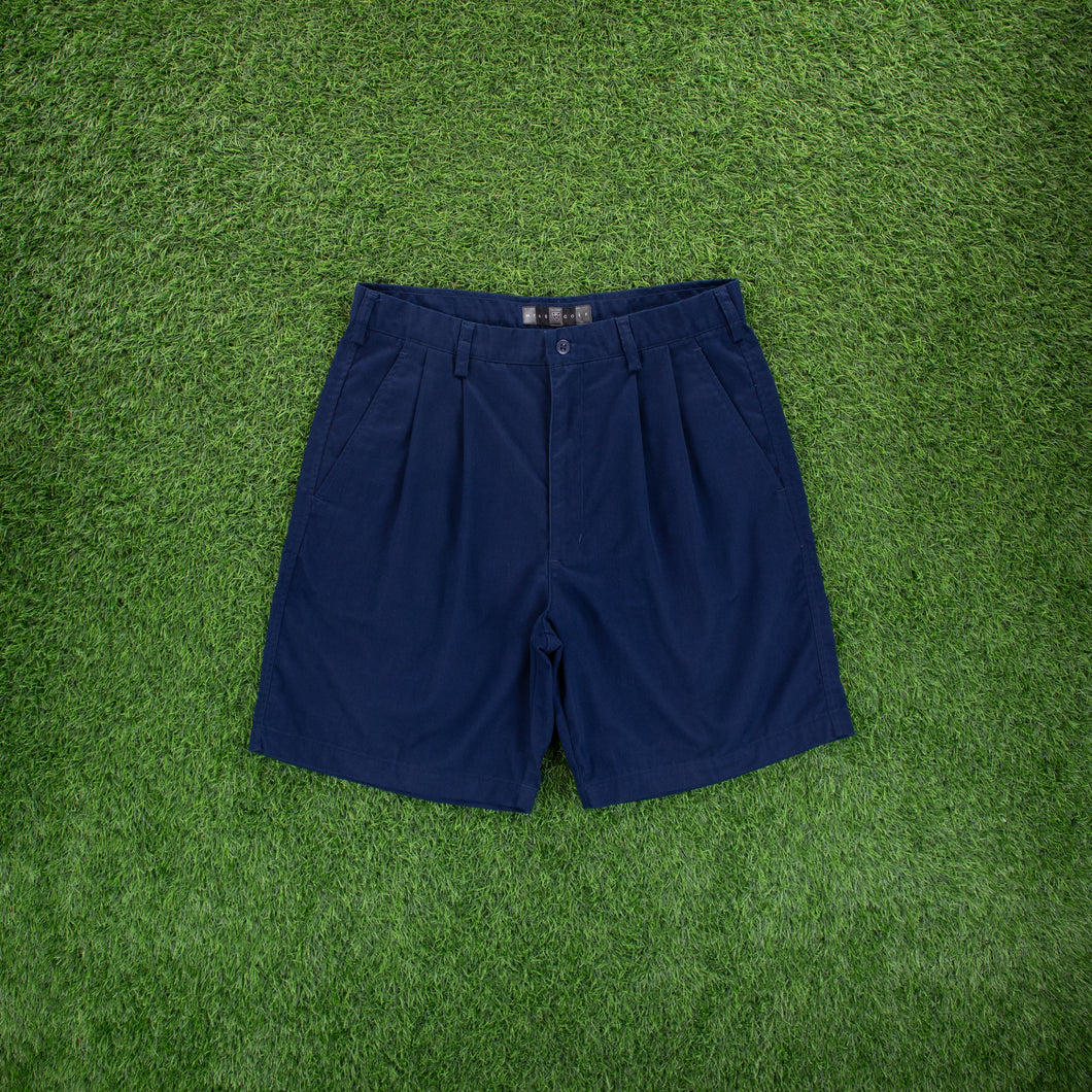 (2000) Nike Golf Pleated Navy Chino Shorts - M (30/32”)