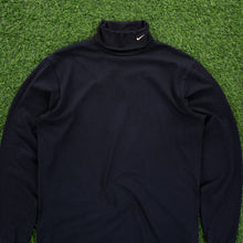 Load image into Gallery viewer, (2014) Nike Golf Dry-Fit Small Swoosh Embroidered Turtleneck Black Long Sleeve T-Shirt - M
