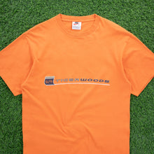 Load image into Gallery viewer, (1997) Nike Tiger Woods Golf Large Spell Out Graphic Orange T-Shirt - M/L
