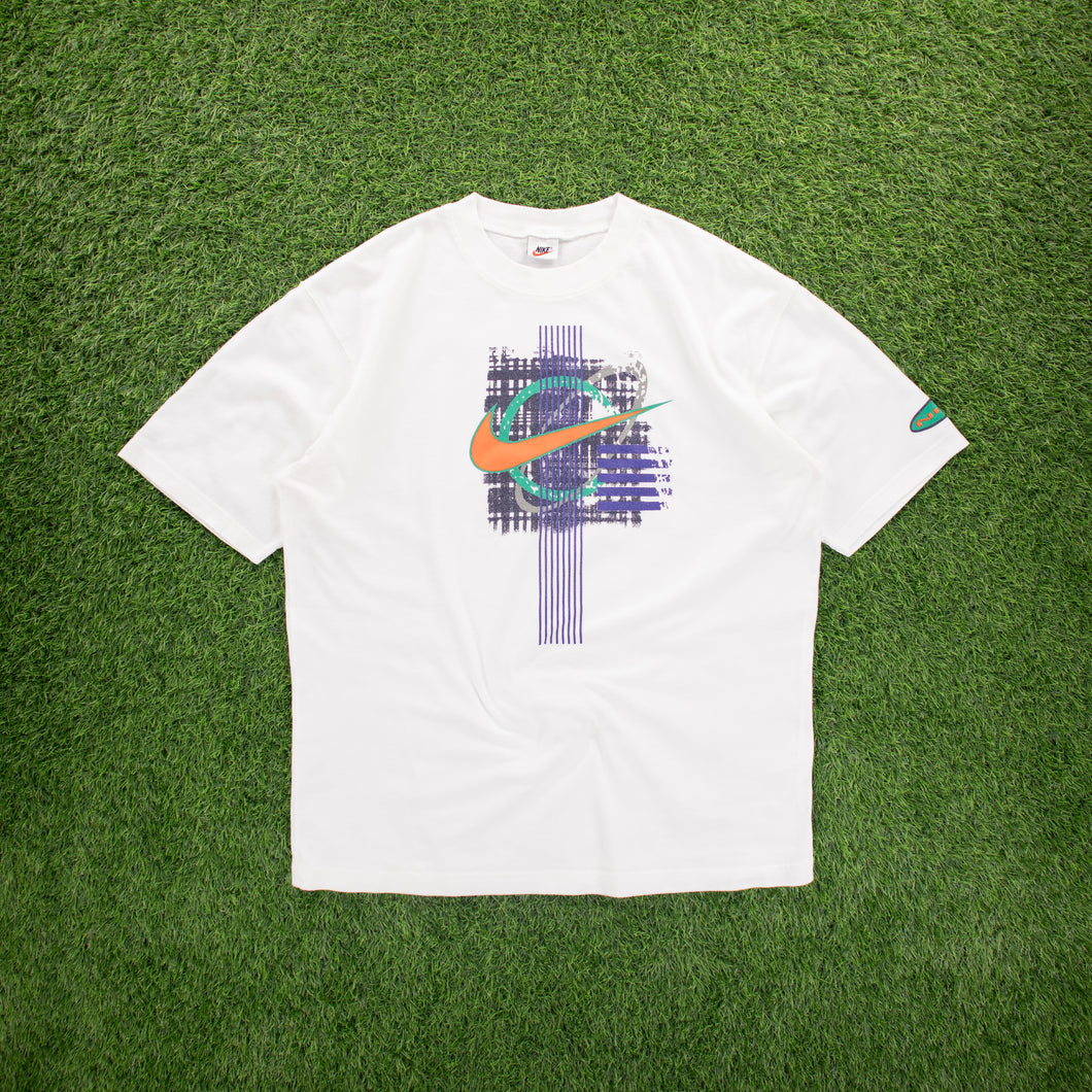 Nike Large Swoosh Graphic White T-Shirt - XL