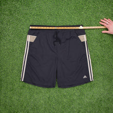 Load image into Gallery viewer, (2004) Adidas 3-Stripe Embroidered Pocket Black Swim Sports Cargo Shorts - M/L (32/34”)
