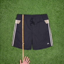 Load image into Gallery viewer, (2004) Adidas 3-Stripe Embroidered Pocket Black Swim Sports Cargo Shorts - M/L (32/34”)
