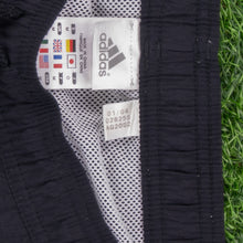 Load image into Gallery viewer, (2004) Adidas 3-Stripe Embroidered Pocket Black Swim Sports Cargo Shorts - M/L (32/34”)
