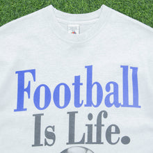 Load image into Gallery viewer, Football Is Life The Rest Is Mere Details Slogan Graphic T-Shirt Grey Size XL
