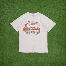 Load image into Gallery viewer, Snoopy Woodstock Peanuts Santas Workshop Christmas Graphic Beige T-Shirt - M
