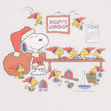 Load image into Gallery viewer, Snoopy Woodstock Peanuts Santas Workshop Christmas Graphic Beige T-Shirt - M
