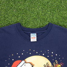 Load image into Gallery viewer, Snoopy Woodstock Peanuts Santas Slay Christmas Graphic Navy T-Shirt - L/XL
